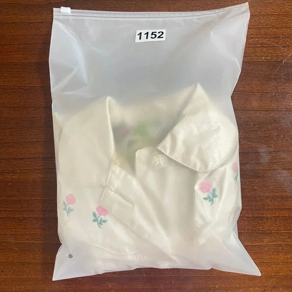 VTG F.W. Fischer Outerwear Raincoat Cream Baby Embroidered Floral 2(S) Pleated - Picture 14 of 14